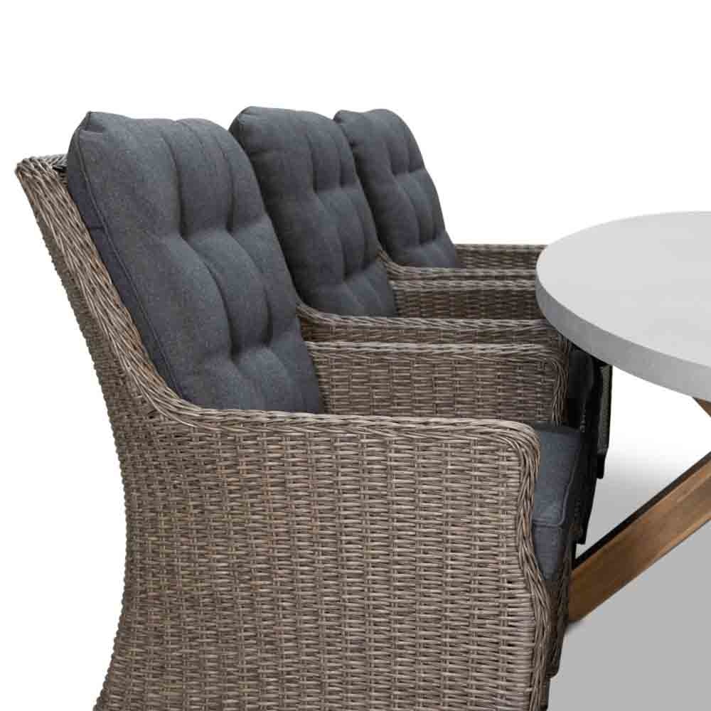 Livorno/Elip Blended Brown dining tuinset 7-delig | betonlook | 240cm