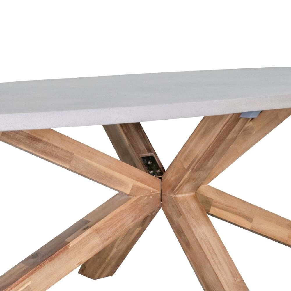 Livorno/Elip Blended Brown dining tuinset 7-delig | betonlook | 240cm