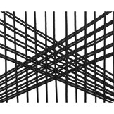 Livorno/Seville hout zwart dining tuinset | 6 personen | betonlook + touw | 240cm