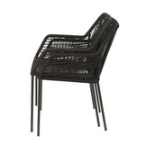 Livorno/Seville zwart dining tuinset | 6 personen | betonlook + touw | 240cm