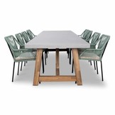 Veltis/Seville mint dining tuinset | 8 personen | betonlook | 300cm