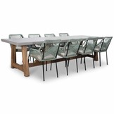 Veltis/Seville mint dining tuinset | 8 personen | betonlook | 300cm