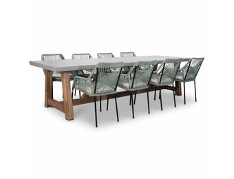 Veltis/Seville mint dining tuinset | 8 personen | betonlook | 300cm