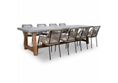 Veltis/Seville zand dining tuinset | 8 personen | betonlook | 300cm