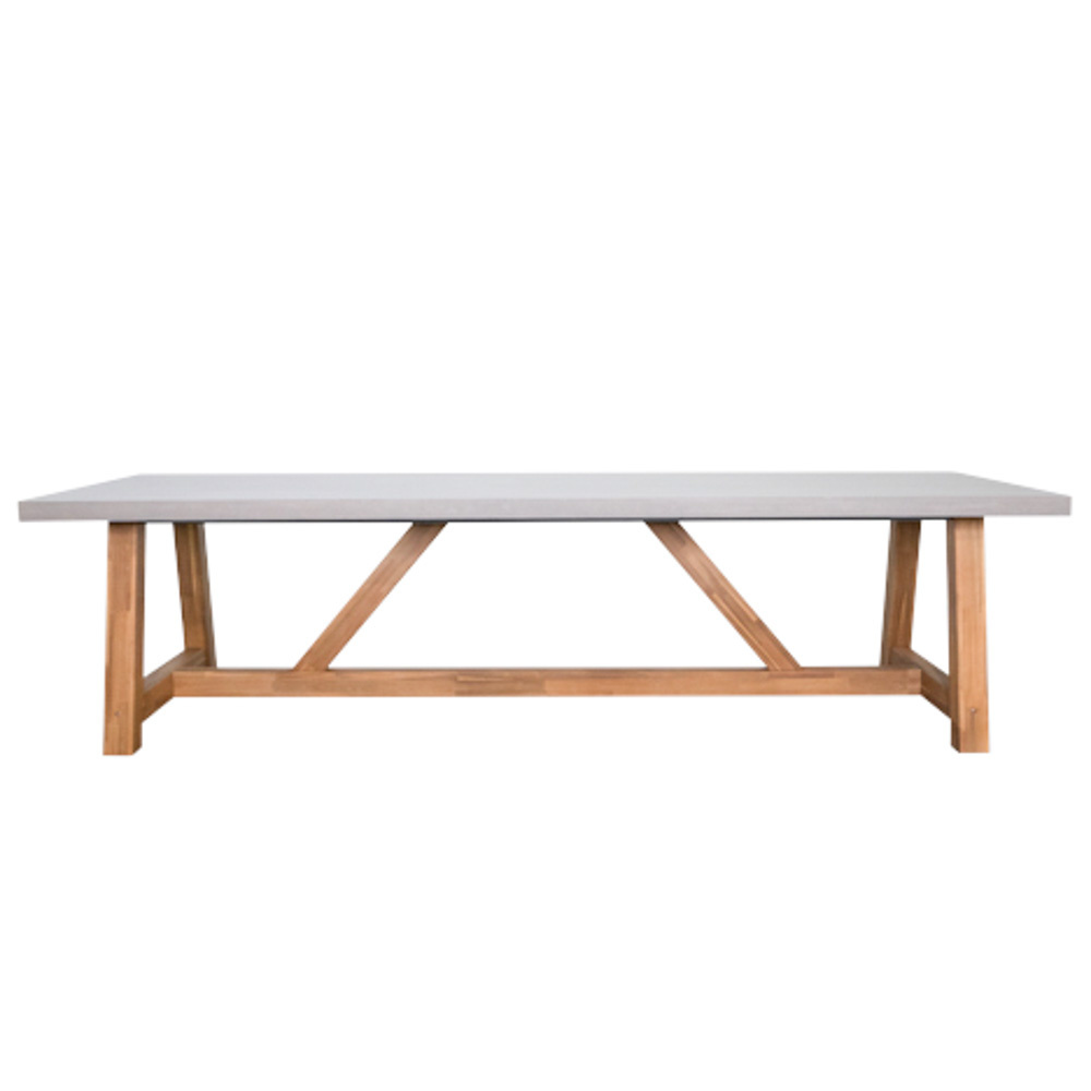Veltis/Seville zwart dining tuinset 9-delig | betonlook | 300cm