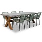 BUITEN living Norwich/Seville mint dining tuinset | 6 personen | betonlook + touw | 250cm