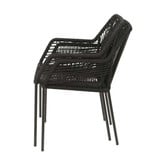 Norwich/Seville zwart dining tuinset | 6 personen | betonlook + touw | 250cm