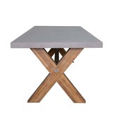 Norwich/Seville zwart dining tuinset | 6 personen | betonlook + touw | 250cm