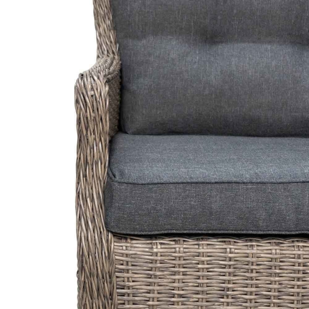 Elip dining tuinstoel set van 4 | wicker + aluminium | Blended Brown