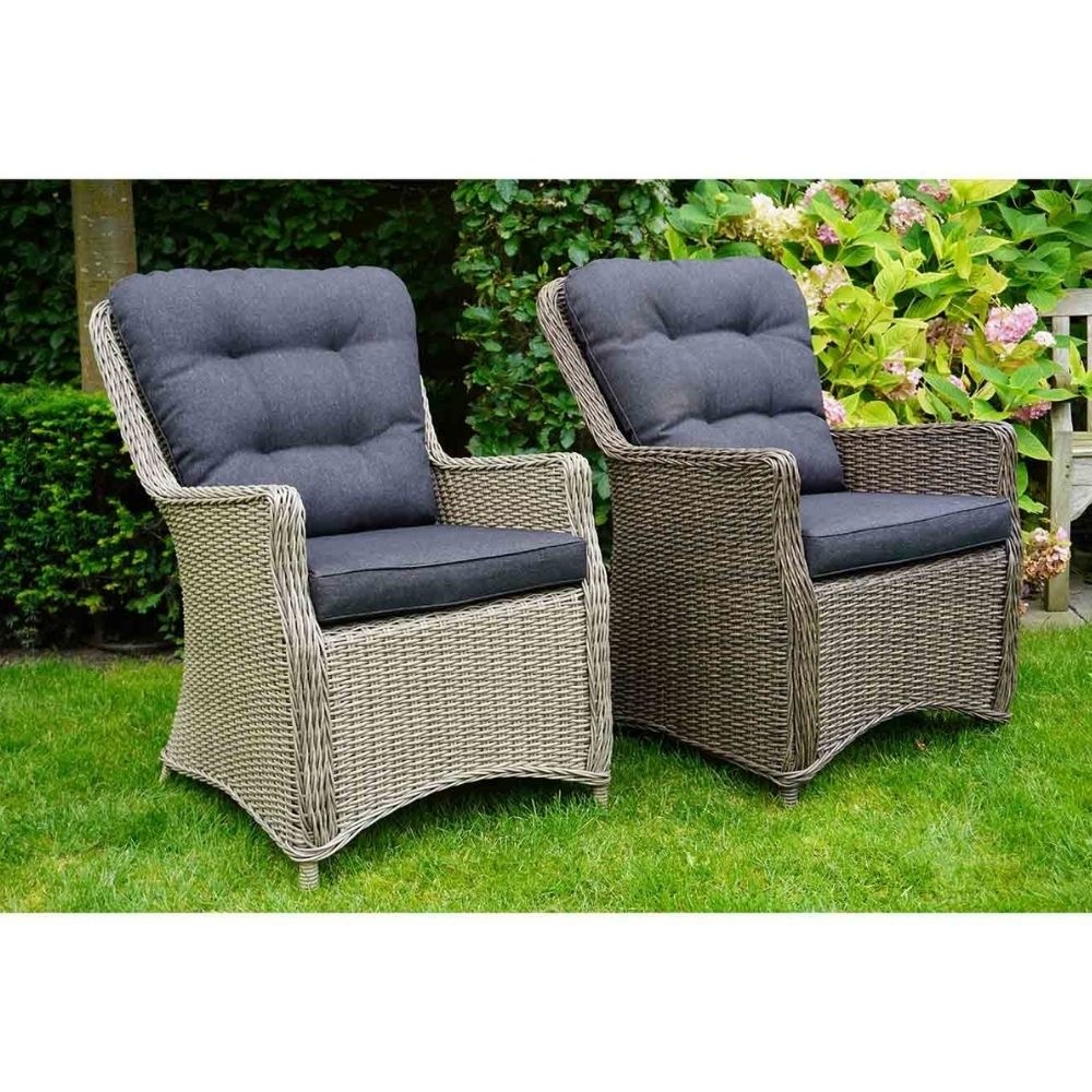 Elip dining tuinstoel set van 4 | wicker + aluminium | Blended Brown