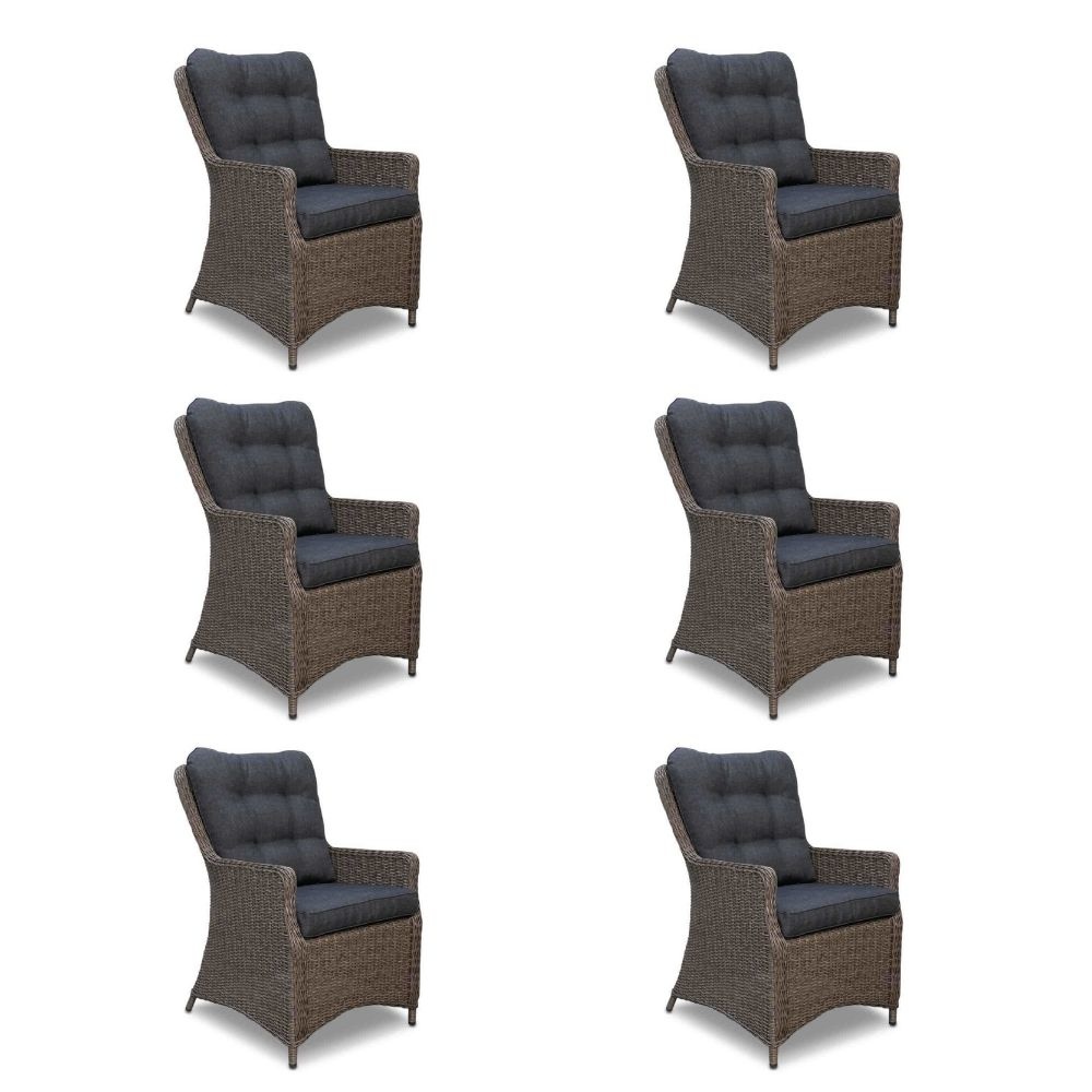 Elip dining tuinstoel | wicker | Blended Brown | set van 6 stoelen