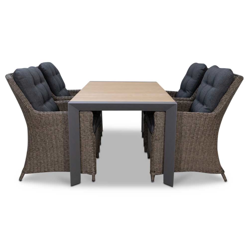 Cortona/Elip Blended Brown dining tuinset 5-delig | 160cm