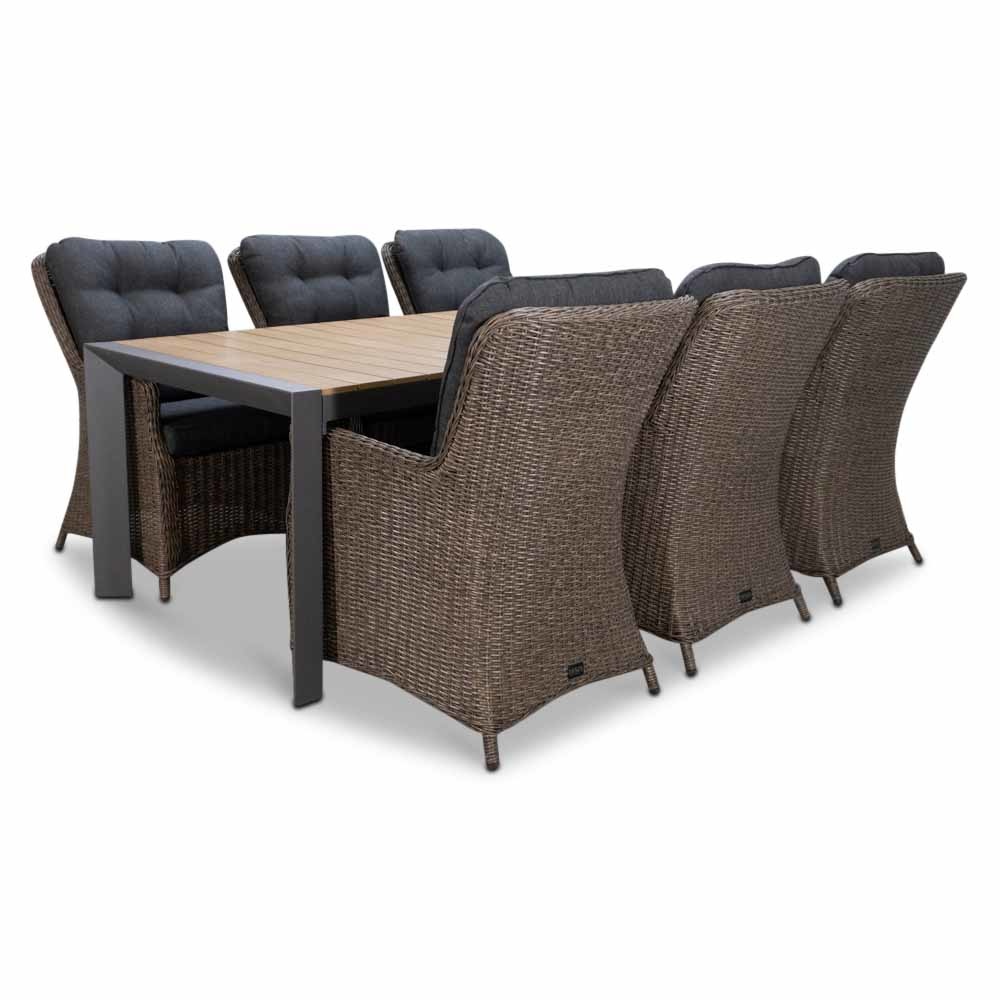 Cortona/Elip Blended Brown dining tuinset 7-delig | 220cm