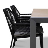 Cortona/Seville zwart dining tuinset | 4 personen | polywood | 160cm