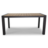 Cortona/Seville zwart dining tuinset | 4 personen | polywood | 160cm