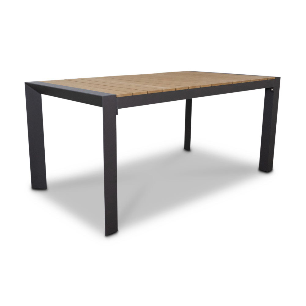 Cortona/Seville zwart dining tuinset | 4 personen | polywood | 160cm