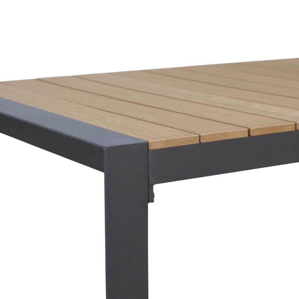 Cortona/Seville zwart dining tuinset | 4 personen | polywood | 160cm