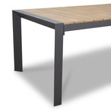 Cortona/Seville zwart dining tuinset | 4 personen | polywood | 160cm