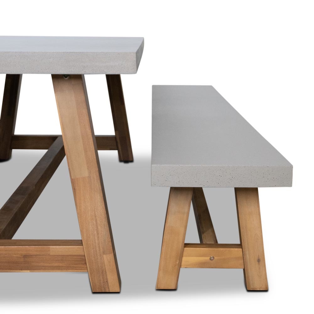 Veltis/Carlos stoel-bank dining tuinset 5-delig | betonlook | 250cm