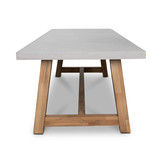 Veltis/Carlos antraciet stoel-bank dining tuinset | 6 personen | betonlook + wicker | 250cm