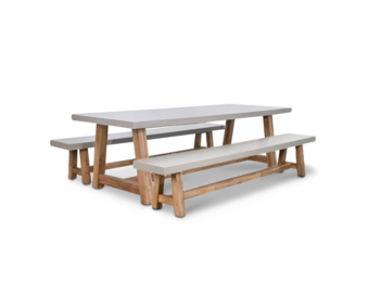 Veltis picknick dining tuinset | 6 personen | betonlook | 250cm