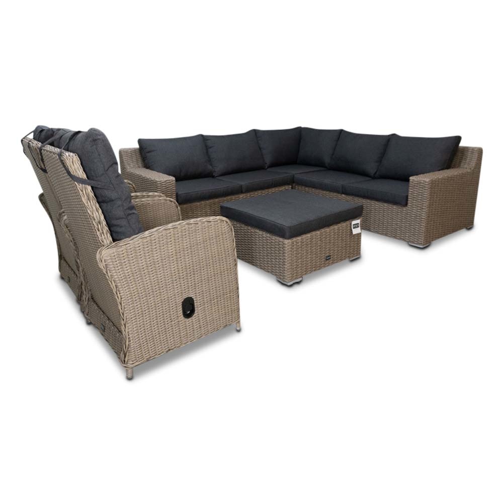 Nashville luxe hoek loungeset incl. 2x Nola stoel 6-delig | 255x255cm | New Kobo