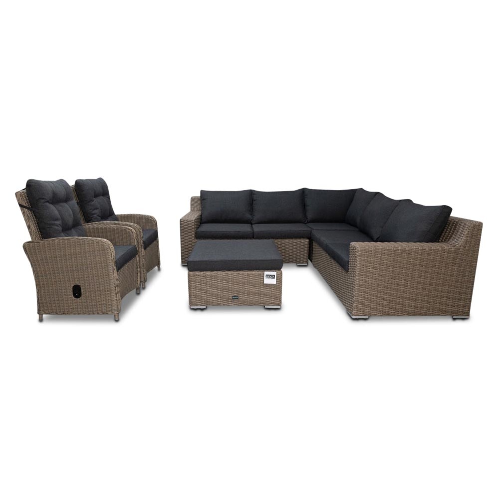 Nashville luxe hoek loungeset incl. 2x Nola stoel 6-delig | 255x255cm | New Kobo
