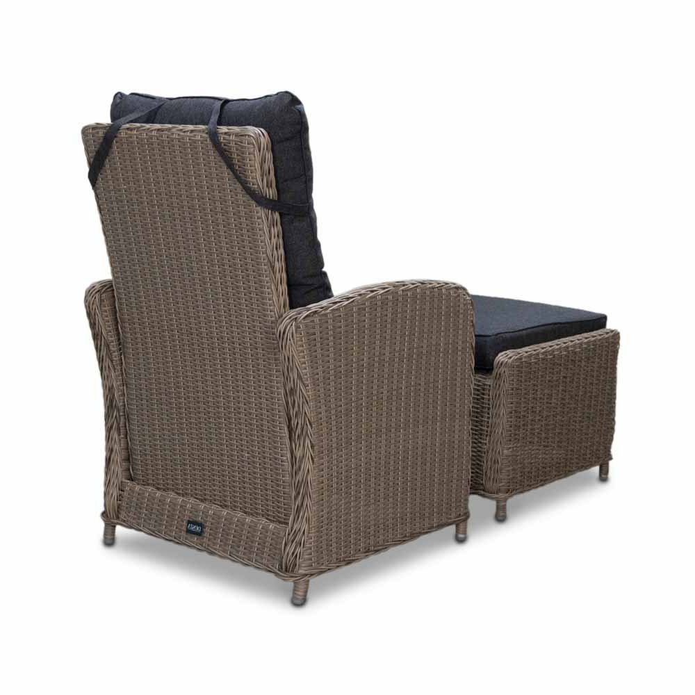 Nola lounge/dining tuinstoel incl. voetenbank | wicker | verstelbaar | New Kobo