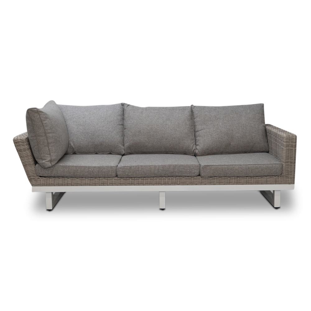 Linea hoek loungeset 6 personen | aluminium + wicker | Misty Grey | 3-delig - 298x230cm