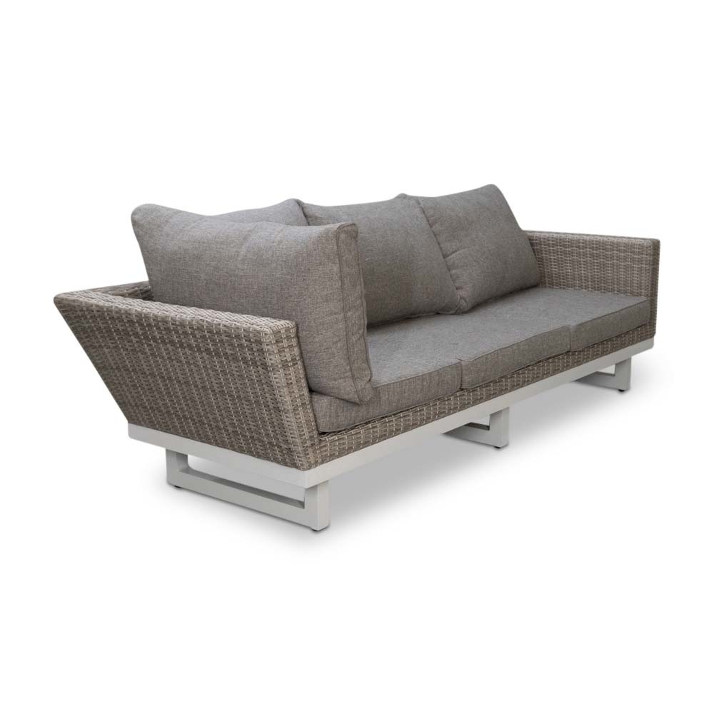 Linea hoek loungeset 6 personen | aluminium + wicker | Misty Grey | 3-delig - 298x230cm