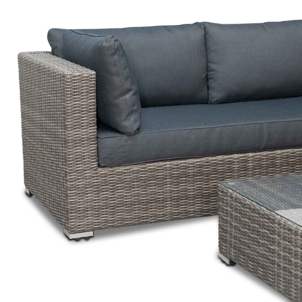 Miami hoek loungeset 4-delig | wicker | 250x250cm | Kobo Grey