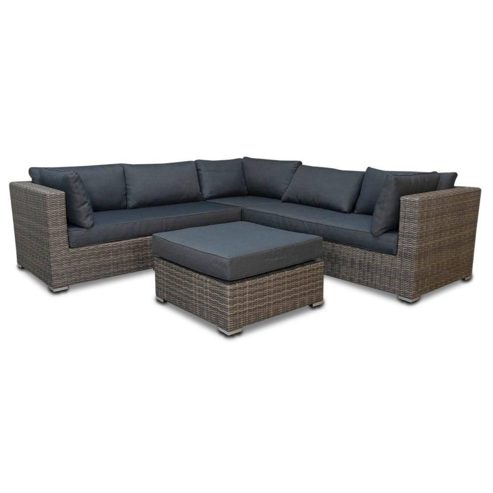 Miami hoek loungeset 4-delig | wicker | 250x250cm | Kobo Grey