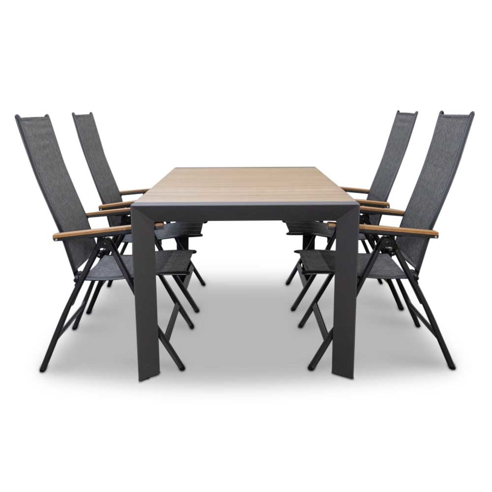 Cortona/Arezzo dining tuinset 5-delig | verstelbaar | aluminium + polywood | 160cm