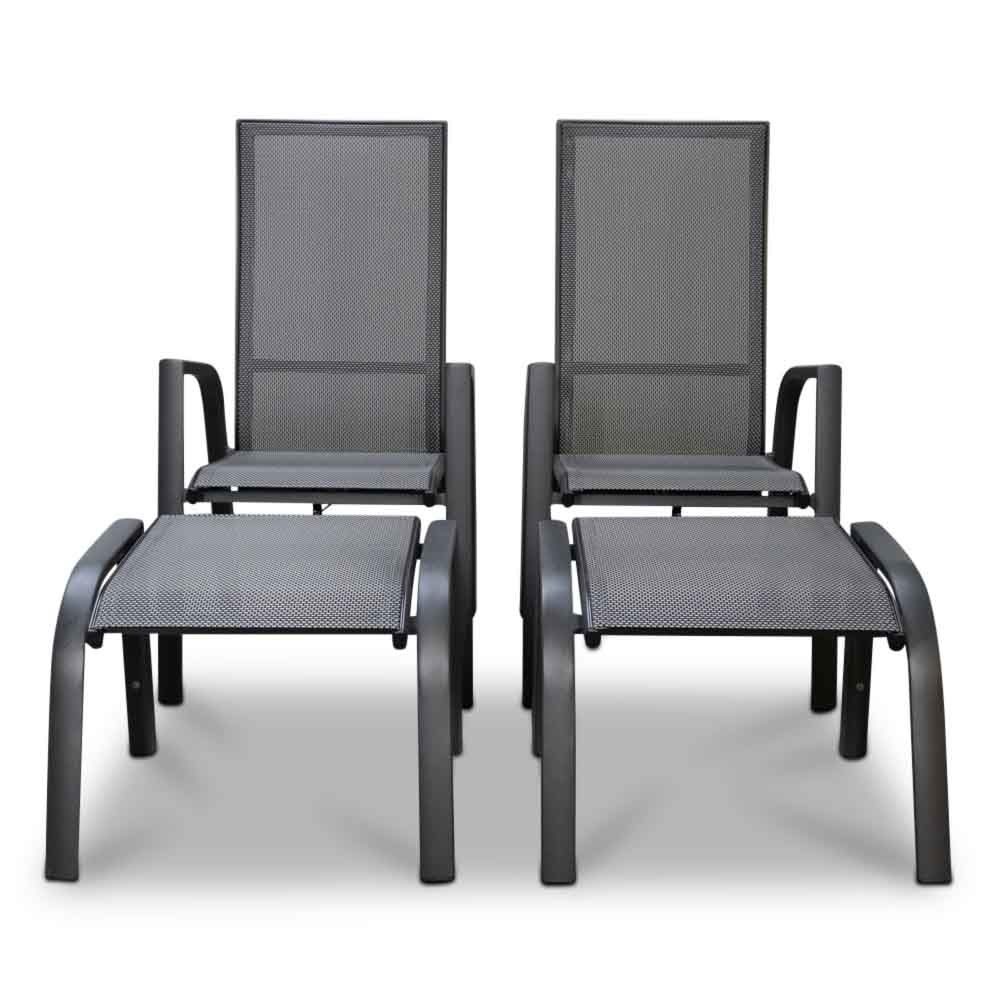 Mojito Negro lounge balkonset 4-delig | textileen + aluminium | antraciet