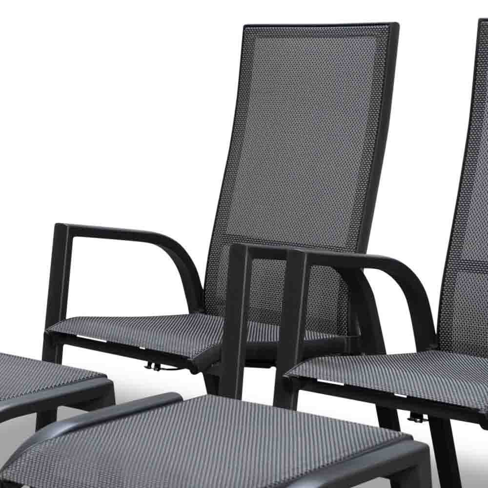 Mojito Negro lounge balkonset 4-delig | textileen + aluminium | antraciet