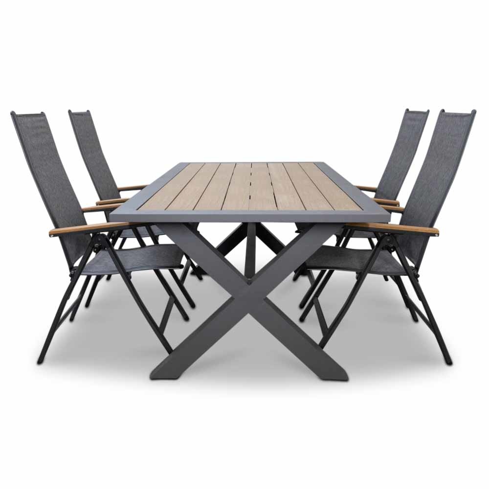 Rome/Arezzo dining tuinset 5-delig | verstelbaar | 200cm