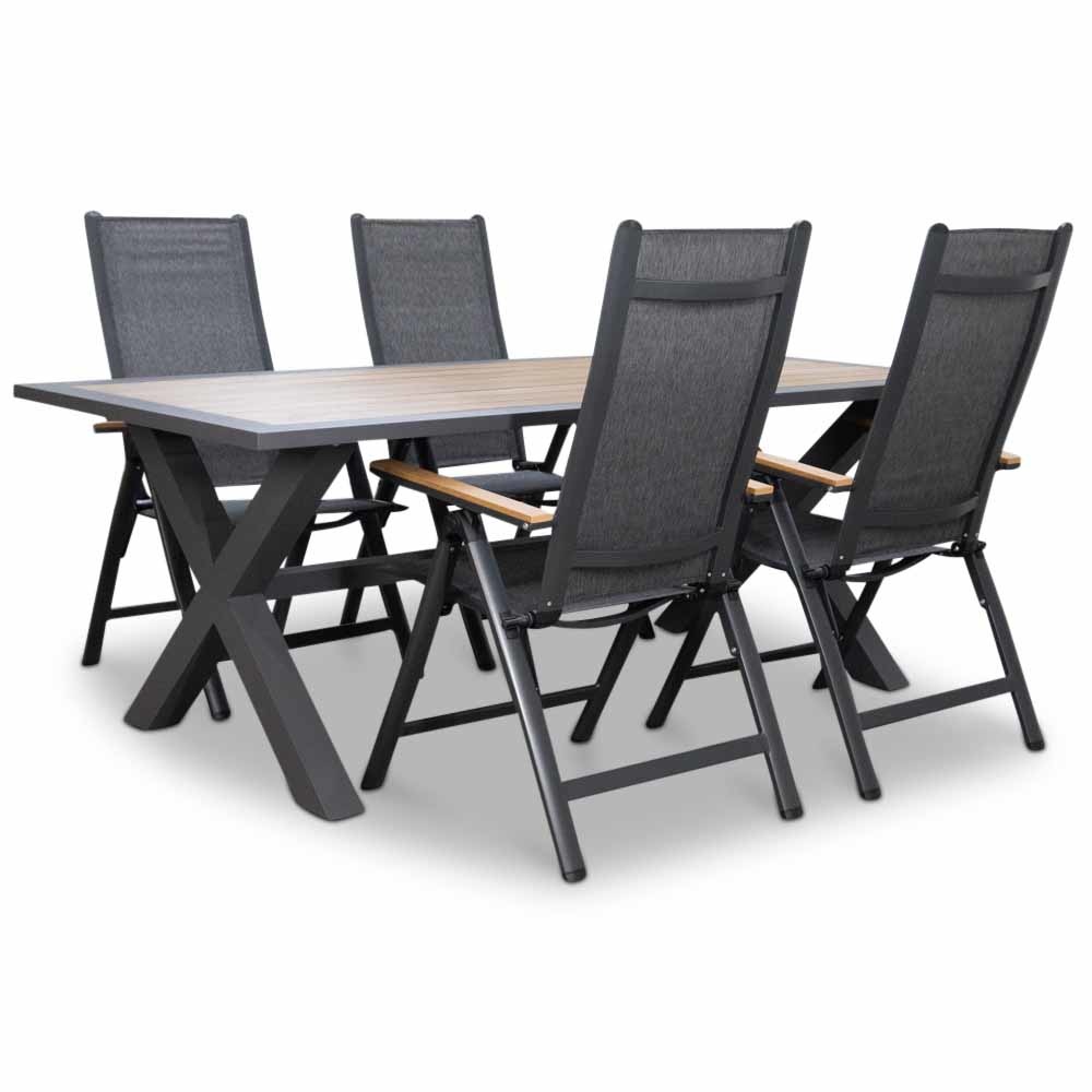 Rome/Arezzo dining tuinset 5-delig | verstelbaar | 200cm