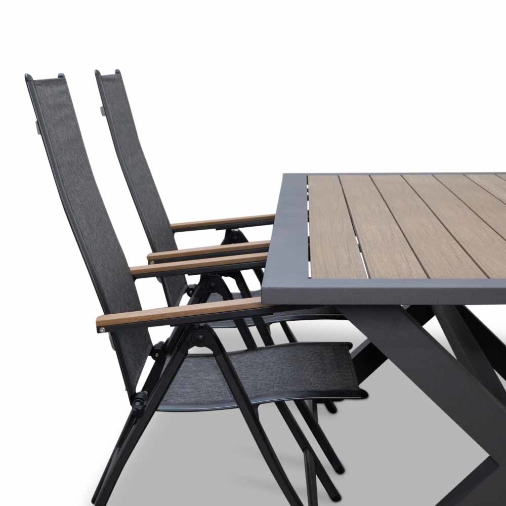 Rome/Arezzo dining tuinset 5-delig | verstelbaar | 200cm