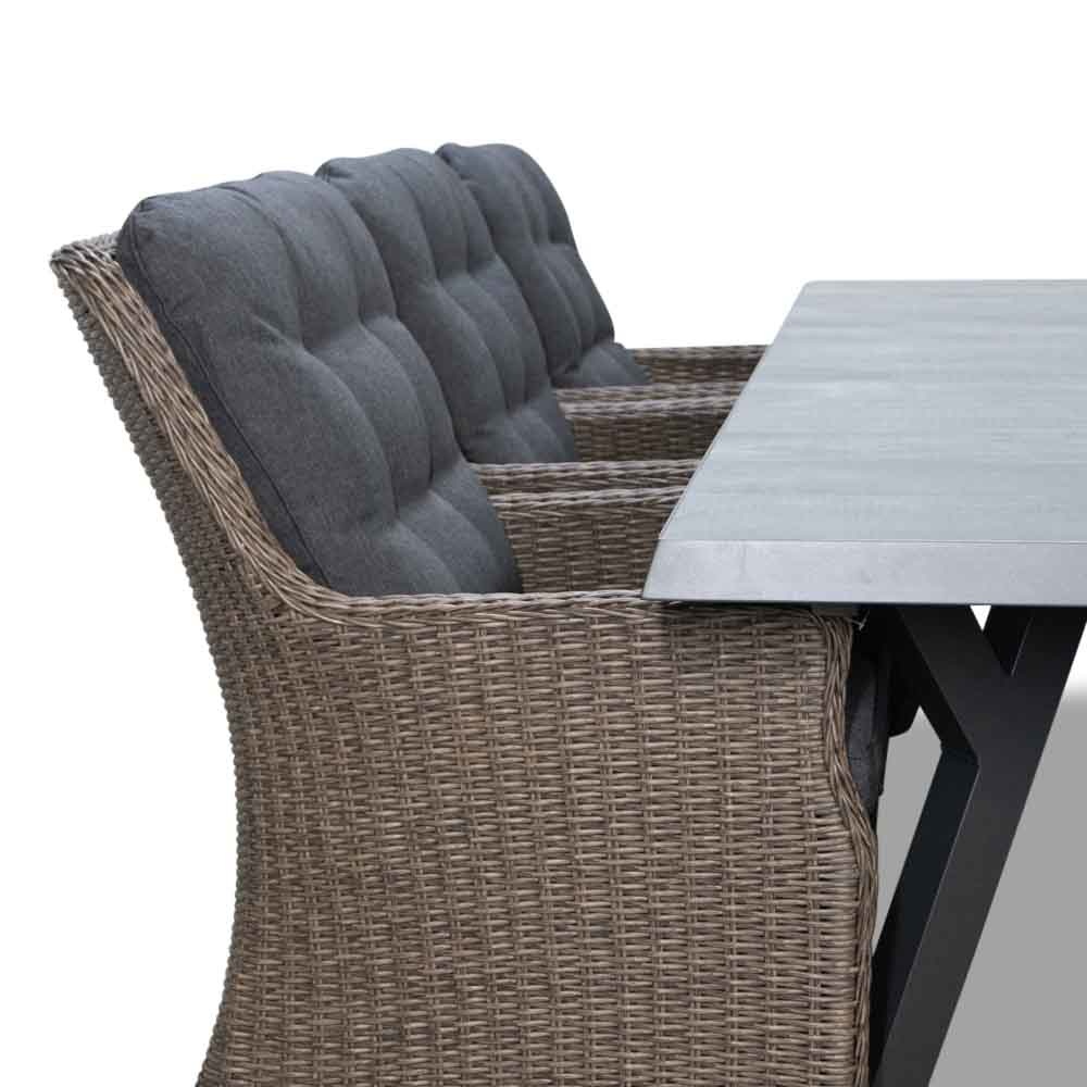 Castilla 2.0/Elip Blended Brown dining tuinset 7-delig | 247cm