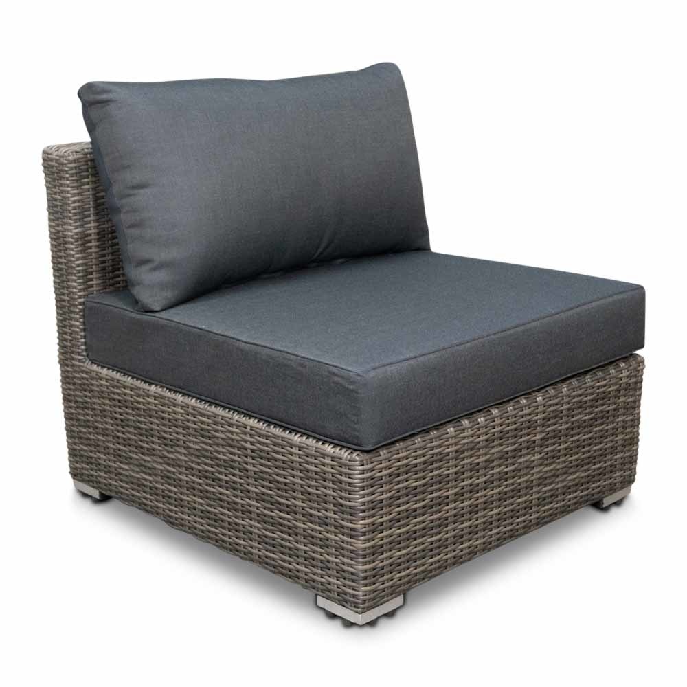 Miami loungestoel/hocker | wicker | 70x66cm | Kobo Grey