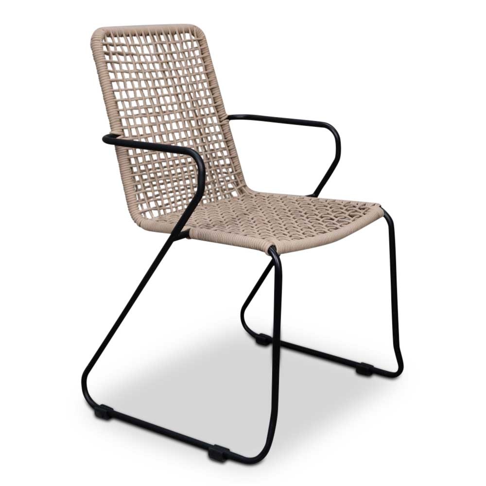 Xavier/Mendes zand dining tuinset 7-delig | stapelbaar | 220cm