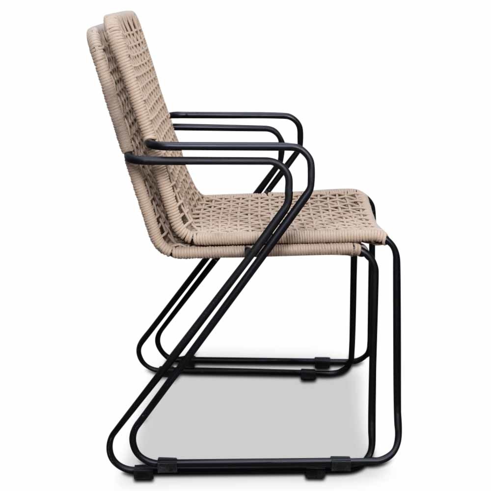 Xavier/Mendes zand dining tuinset 7-delig | stapelbaar | 220cm