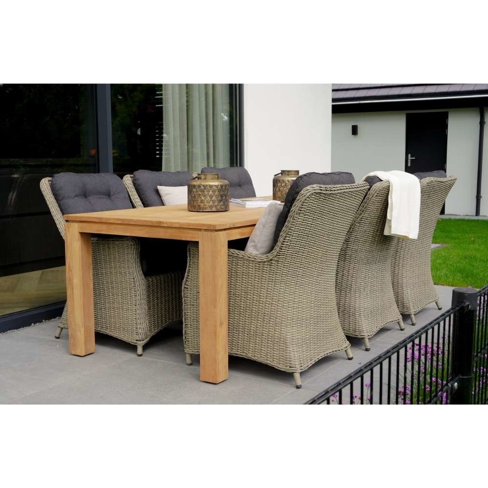 Kensington/Elip Natural Grey dining tuinset 7-delig | teakhout | 240cm