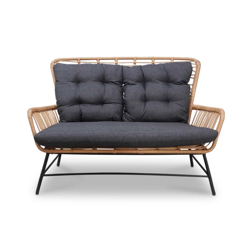 Dex stoel-bank loungeset 5-delig Bamboo antraciet