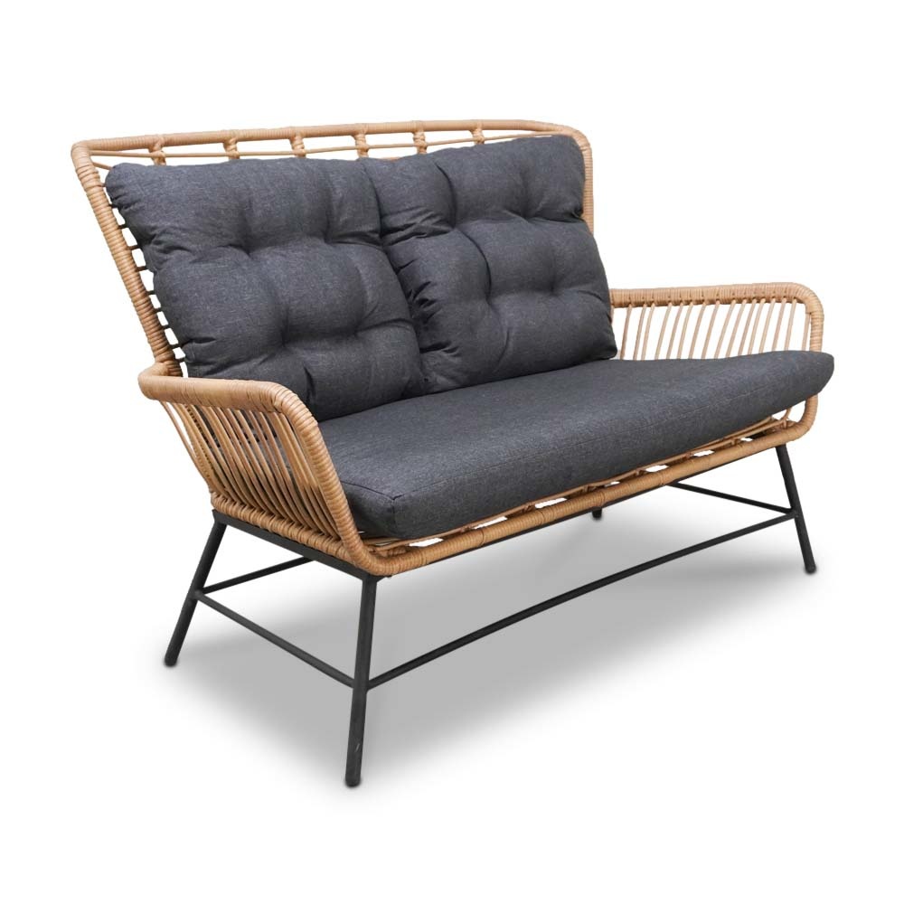 Dex stoel-bank loungeset 5-delig Bamboo antraciet