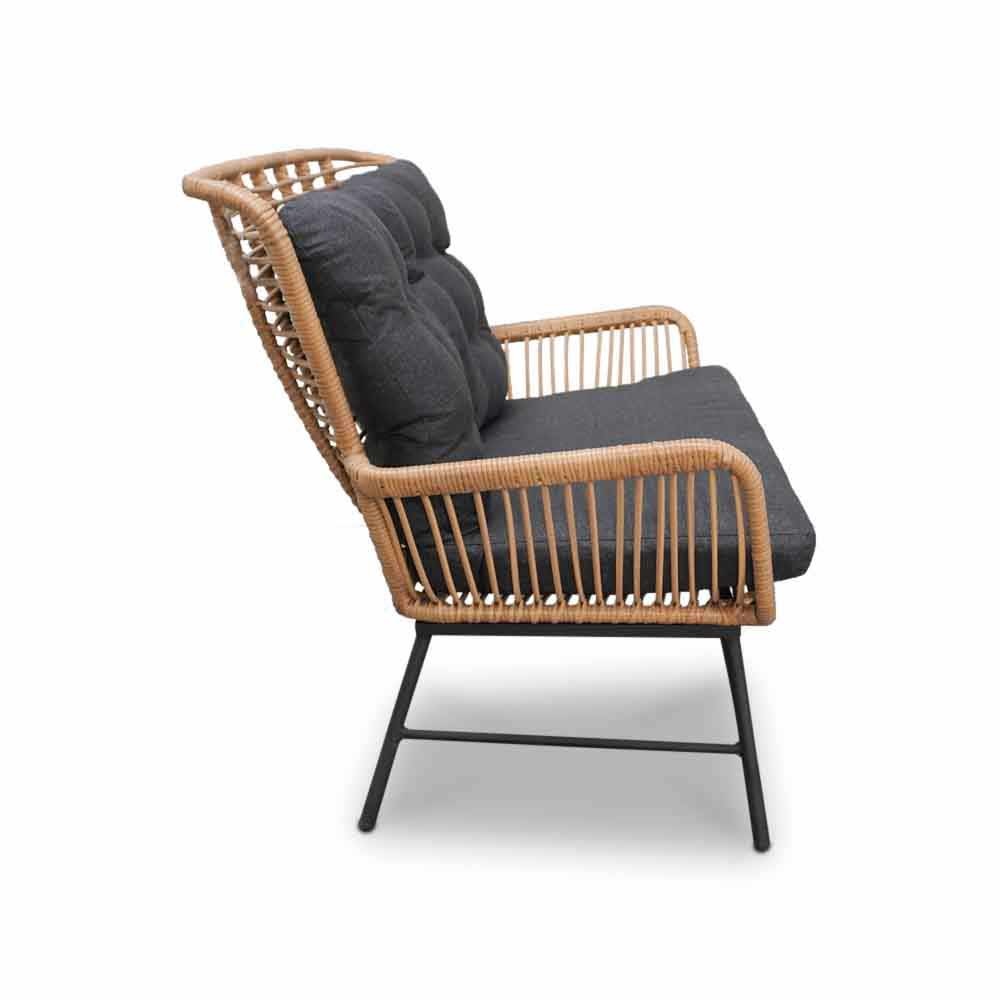 Dex stoel-bank loungeset 5-delig Bamboo antraciet