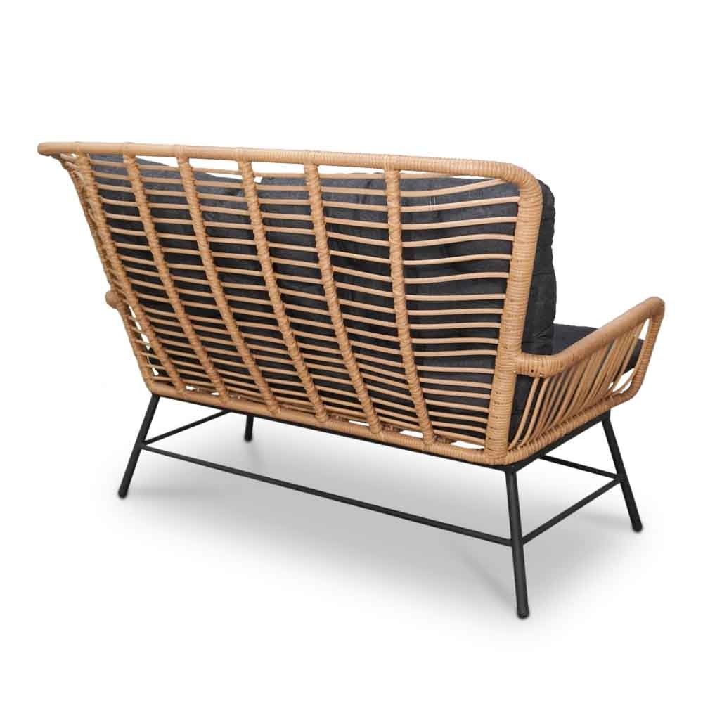 Dex stoel-bank loungeset 5-delig Bamboo antraciet