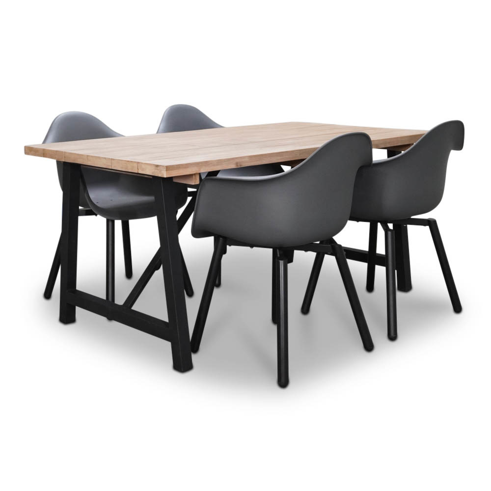 Xavier/Montreux dining tuinset 5-delig | hardhout | 160cm