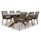 BUITEN living Livorno/Padua dining tuinset | 6 personen | betonlook + touw | 240cm