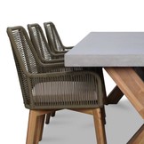 Norwich/Padua dining tuinset | 6 personen | betonlook + touw | 250cm